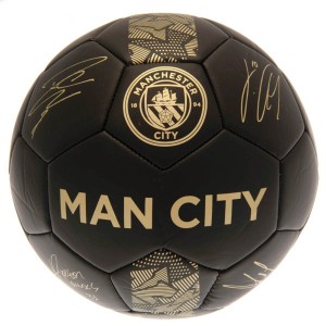 Manchester City  FC Signature Football Size 5, Black and Gold | English Premier League Club Footballs | Manchester City FC Merchandise | Footballs