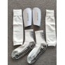 3 PACK ,FOOTBALL GRIP SOCKS, WHITE, SHIN PADS AND  SOCK SLEEVES, US 7 to 9