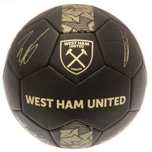 West Ham United  FC Signature Football Size 5, Black and Gold | English Premier League Club Footballs | West Ham United FC Merchandise | Footballs