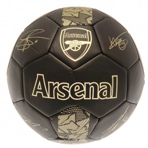 Arsenal FC Signature Football Size 5, Black and Gold | English Premier League Club Footballs | Arsenal FC Merchandise | Footballs