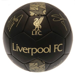 Liverpool FC Signature Football Size 5, Black and Gold | English Premier League Club Footballs | Footballs | Liverpool FC Merchandise