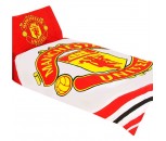 Manchester United FC Single Duvet Cover and Pillowcase- Reversible